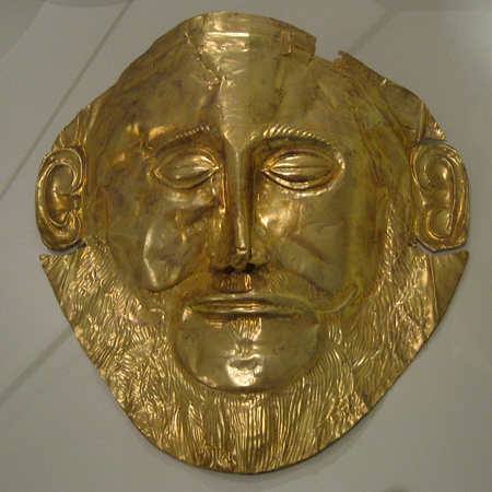 Replica of Agamemnon's death mask, at Mycenae