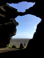 Hjörleifshöfði Promontory, cave on the far end by the beach