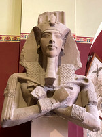 Bust of Akhenaten. He is said to have abandoned worship of multiple gods in favor of just one: Aten.