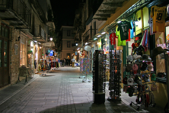 Nafplio street at night