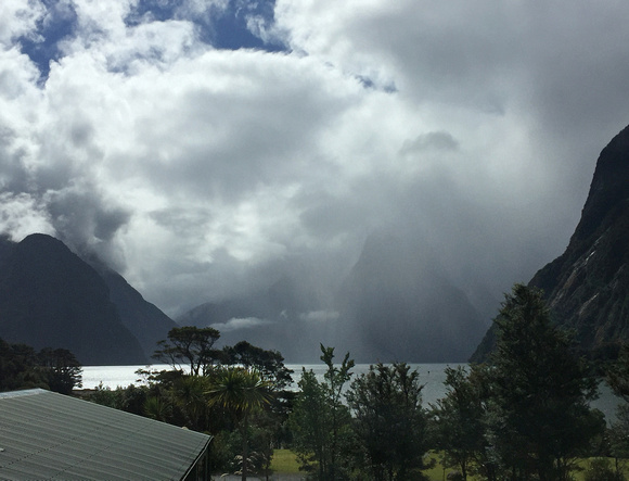 Milford Sound and Mitre Peak: we've had worse views from a hotel room!