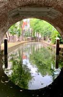 View of Utrecht's Oudegracht canal from a pedal-boat