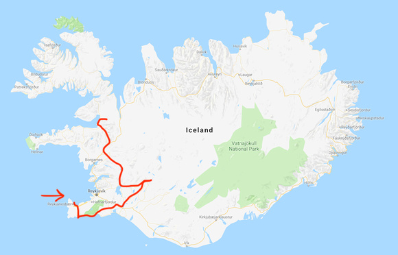 Day one: from Keflavik through the Golden Circle and then north