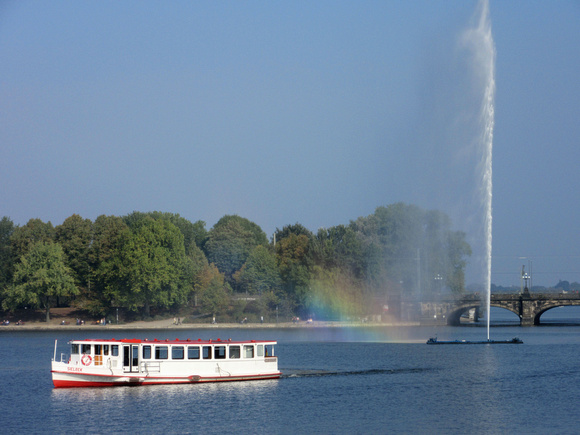 Rainbows in the fountain on the Binnenalster