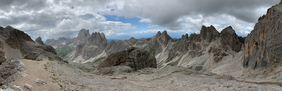 Panorama - under the peak just in from the right you can see Rifugio Principe, if you look closely