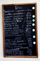 Restaurant menu (somewhere in Alfama)