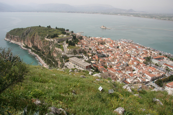 Nafplio, looking down from the Palamidi Fortress
