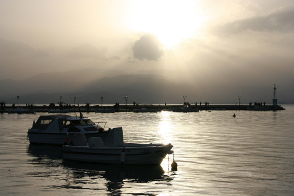 Nafplio harbor at sunset